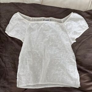 Old Navy Vintage Off-the-Shoulder Embroidered Floral Top